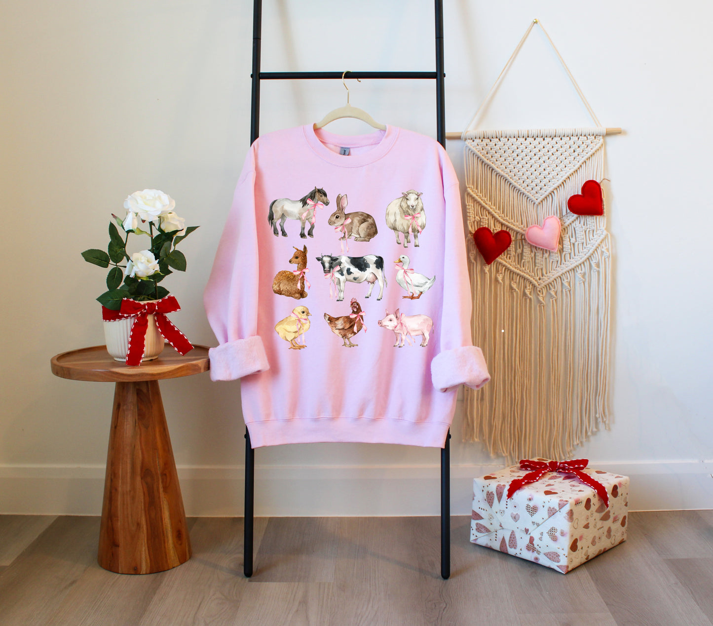 Coquette Farm Animals Crewneck Sweatshirt