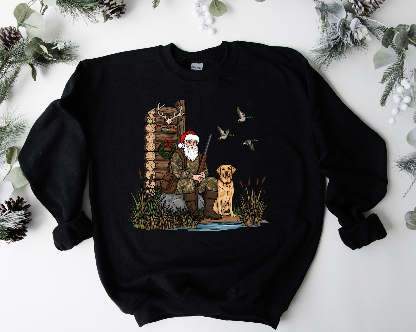 Hunting Santa Christmas Sweatshirt