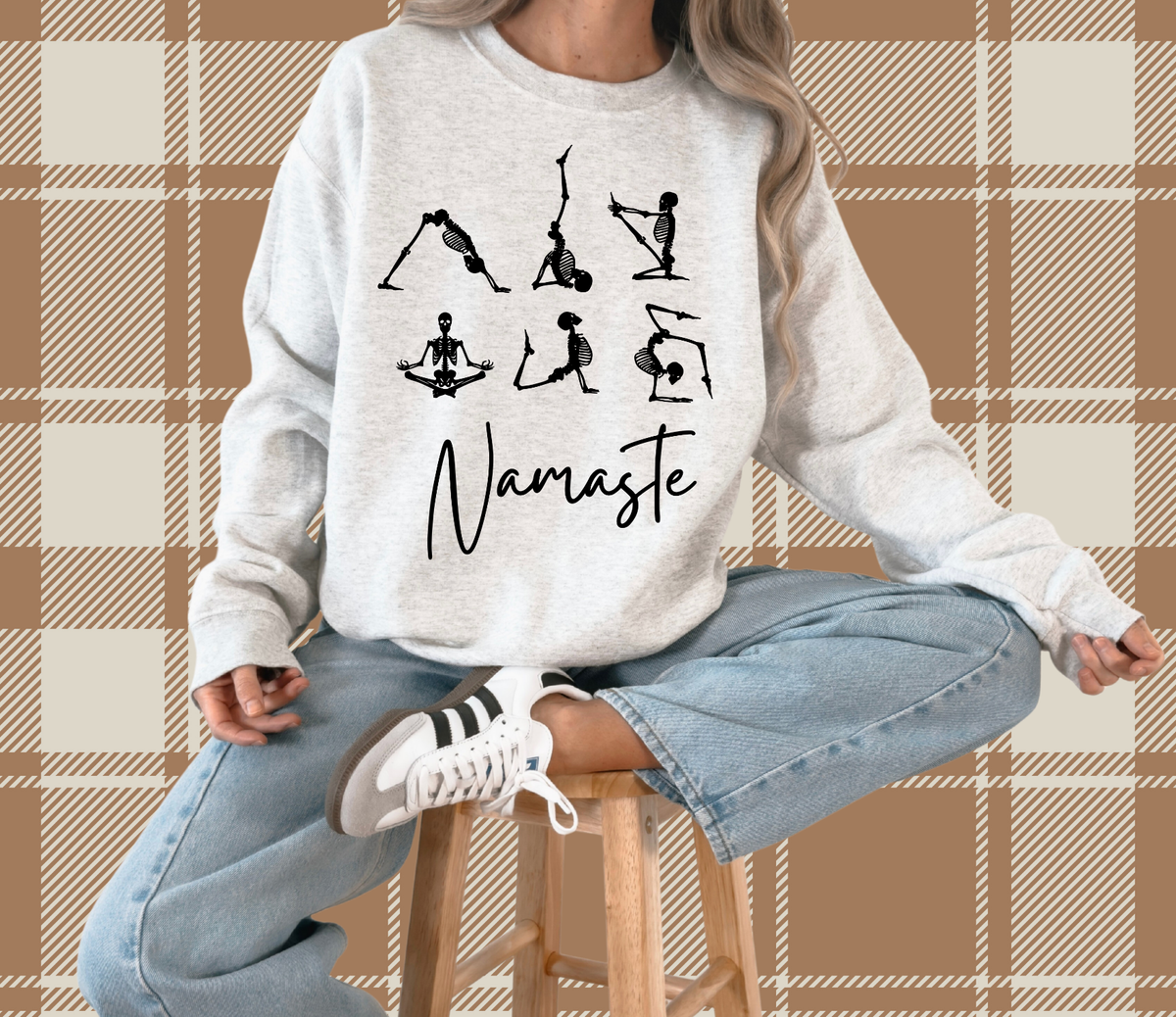 Namaste Skeletons Crewneck Sweatshirt