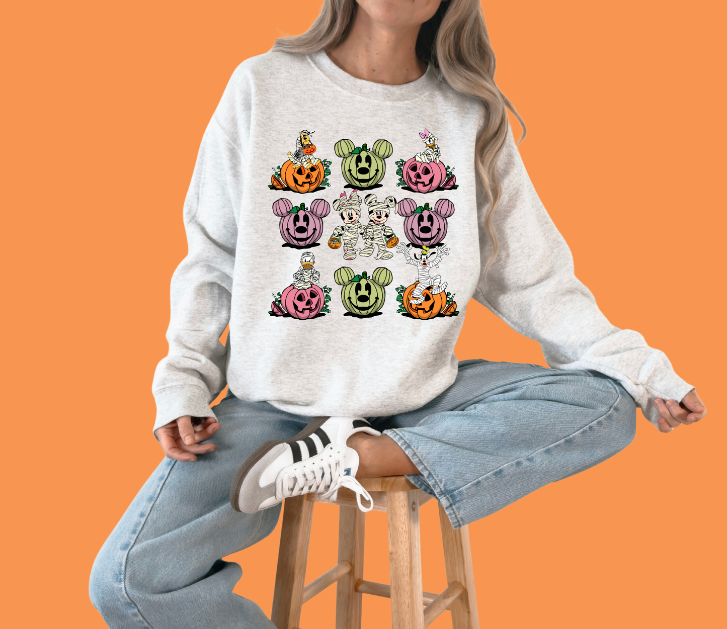 Mummy Pumpkins Halloween Crewneck Sweatshirt