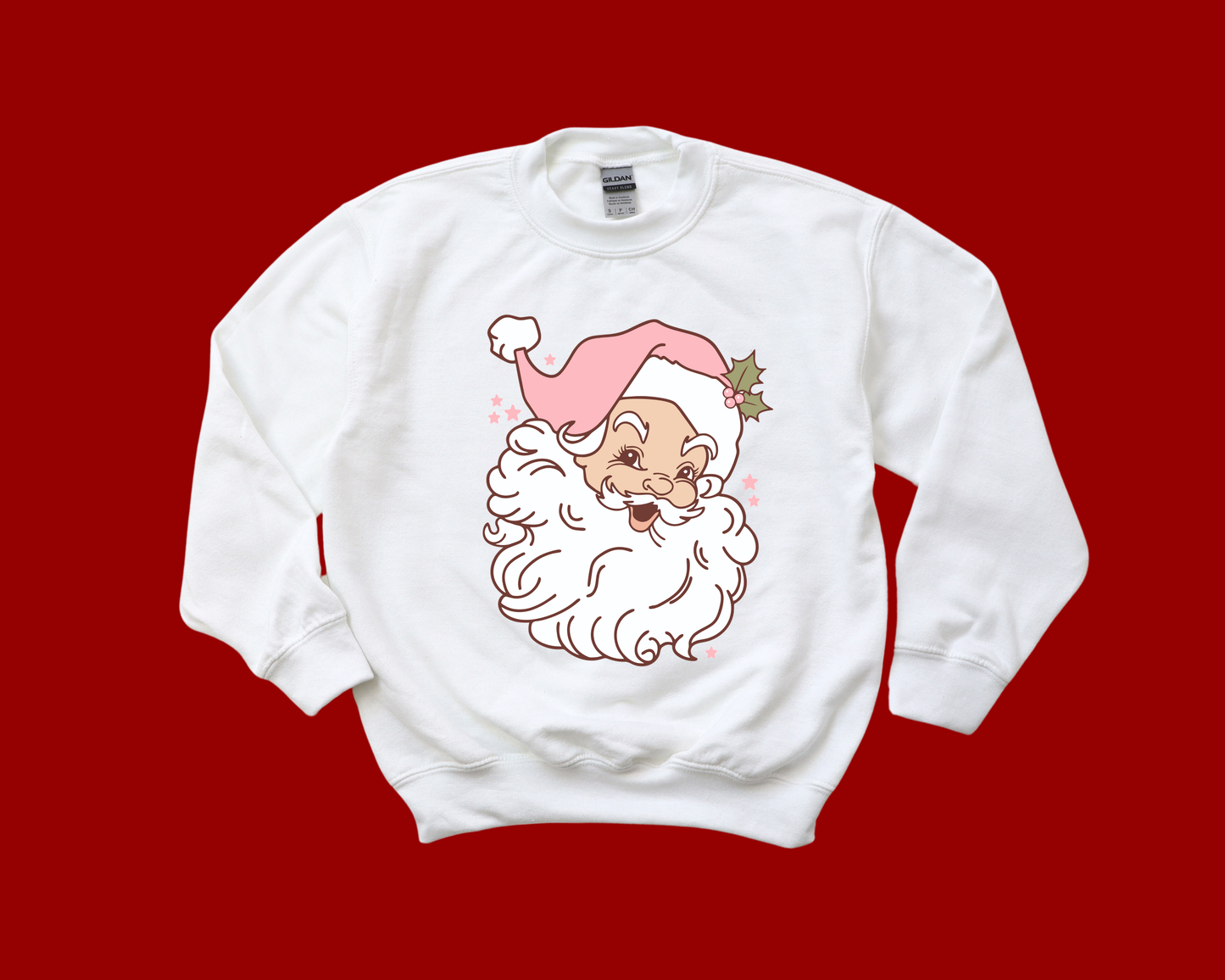 KIDS Pink Santa Crewneck Sweatshirt