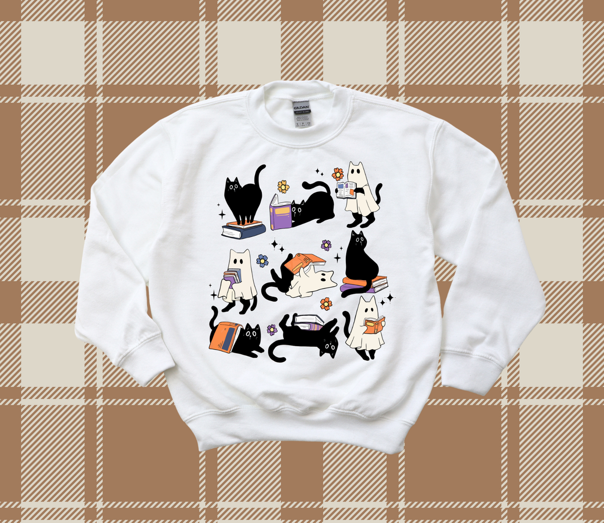 Books & Black Cats Crewneck Sweatshirt