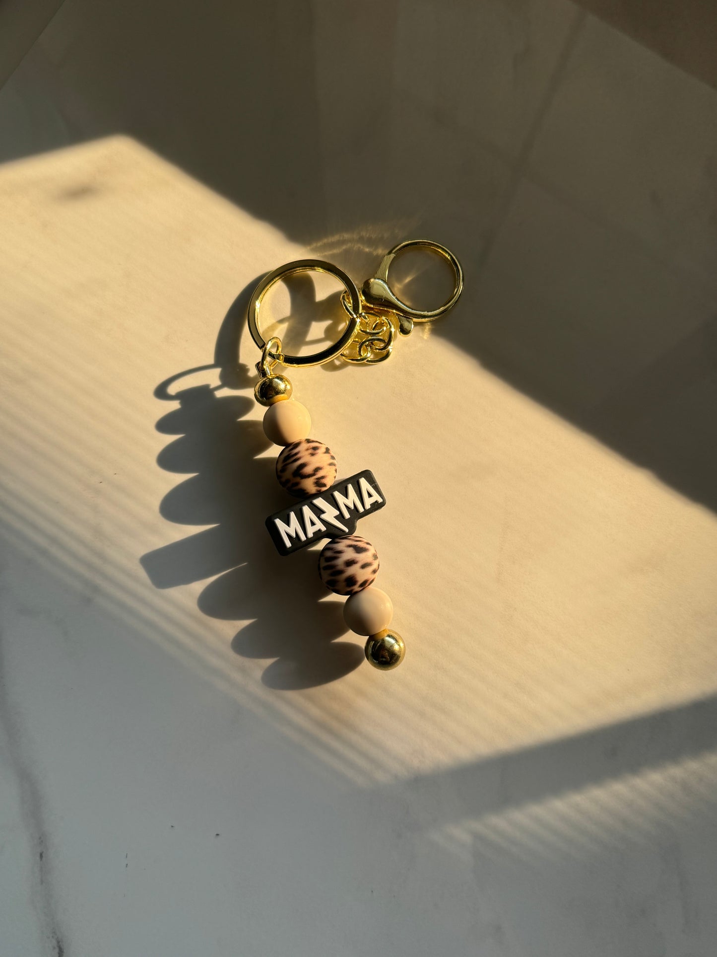 Mama Cheetah Print Silicone Keychain