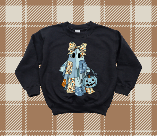 Patchwork Ghost Crewneck Sweatshirt