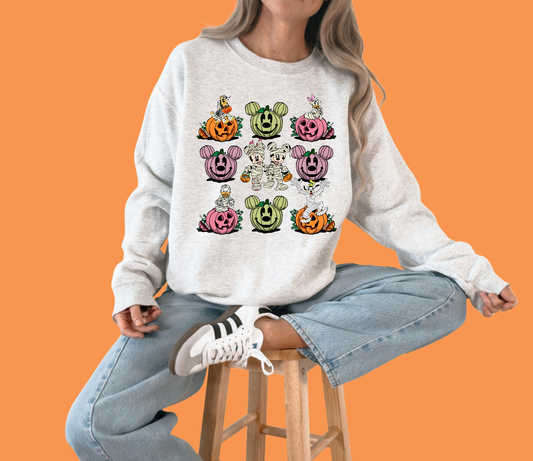 Mummy Pumpkins Halloween Crewneck Sweatshirt