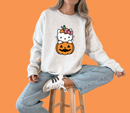 Kitty Pumpkin Crewneck Sweatshirt