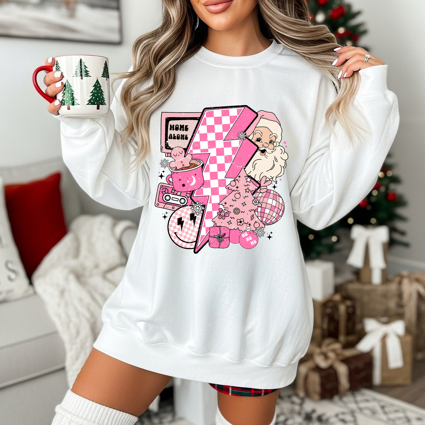 Retro Pink Christmas Sweatshirt