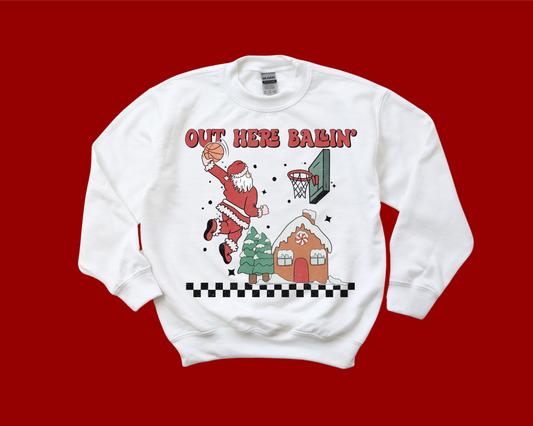 KIDS Ballin' Santa Crewneck Sweatshirt
