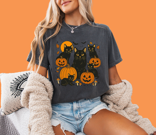 Black Cats Halloween Tee